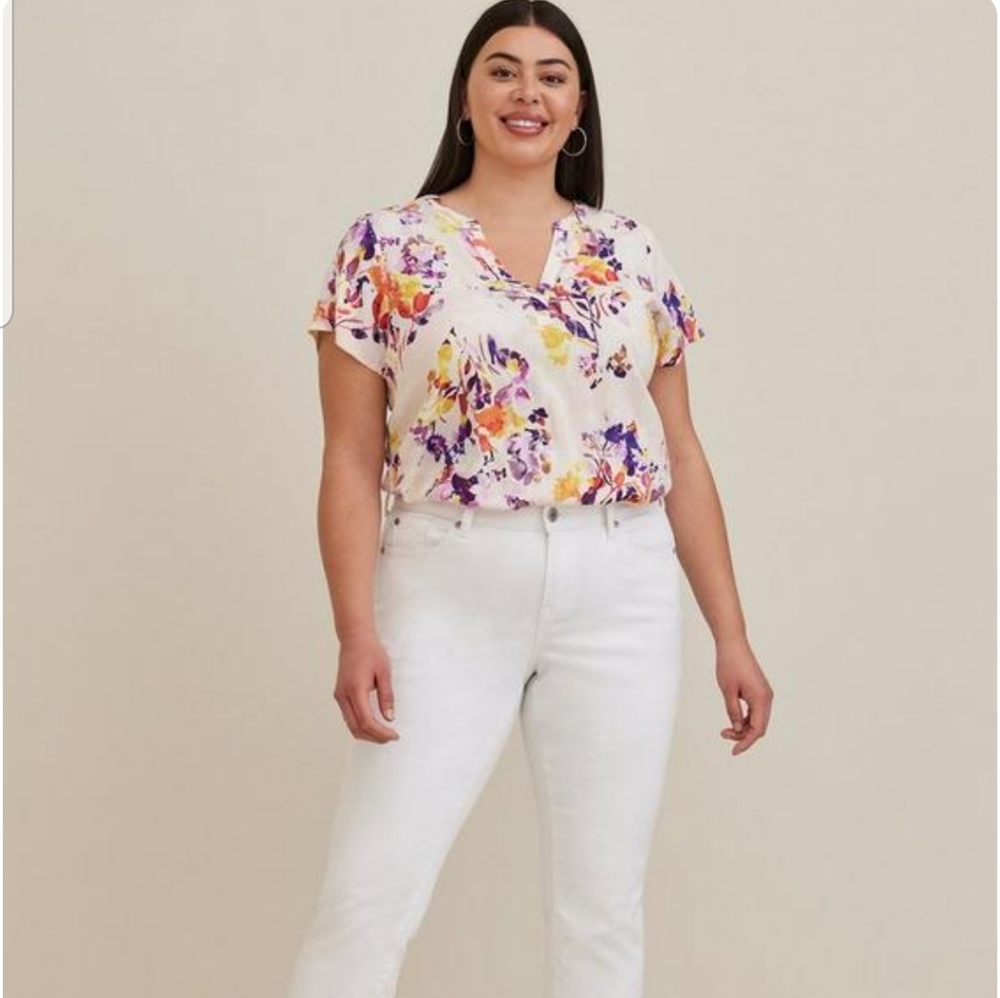 Torrid Rayon Slub Hi-Lo Short Sleeve Blouse Size 1X